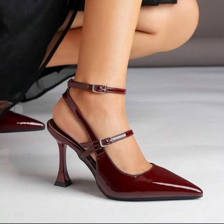 2025 Summer New Snake Print Leather One Size Open Toe Single Strap Rubber Buckle European and American Pointed Fashion Sandals