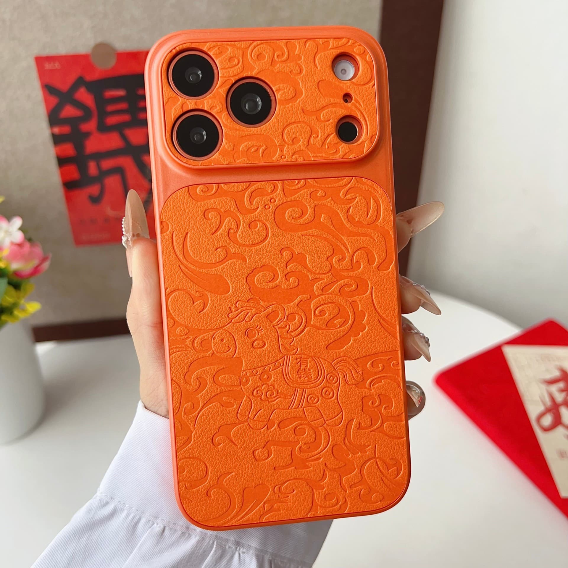 Money Coming Leather Texture Case for Apple 17 Pro Max New Year Edition, iPhone 16 New Model 15 Full Coverage 14