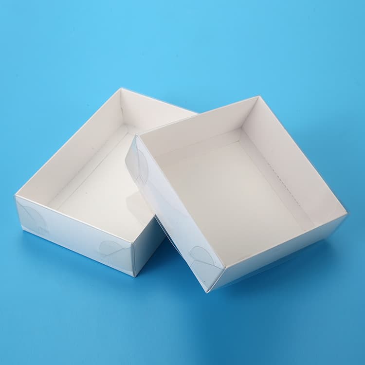 Manufacturer hot selling box top and bottom cover paper box cake gift box PET transparent box PVC white card box upper and lower cover packaging