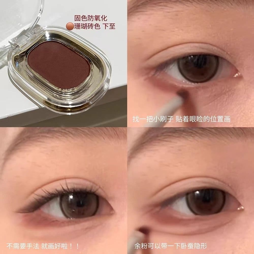 Color-Fast Antioxidant Coral Brick Under-Eye Single Eyeshadow - Matte, Long-Lasting, Non-Smudging Red-Brown Shade