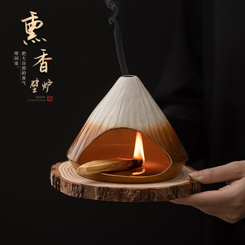 Large Ceramic Incense Burner Fuji Mountain Cedar Sagebrush Peruvian Holy Wood Home Decorative Accessories