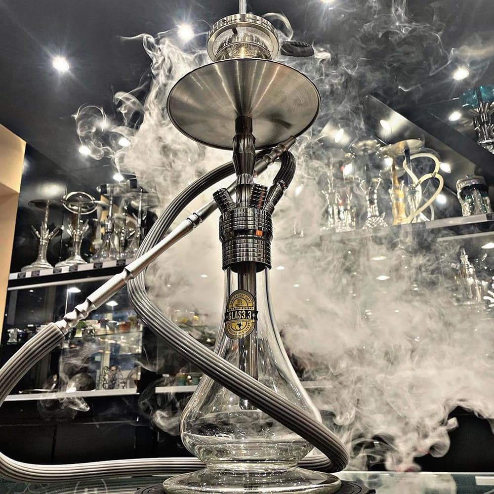 Factory Direct Medium Size Internet-Famous Stainless Steel Four-Tube Arabic Hookah Dischinne Shisha Bar