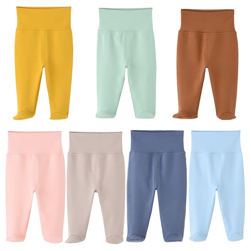 Baby Cotton Leggings Pants Infant Bottoming Pants High Waist Open Crotch Autumn Pants