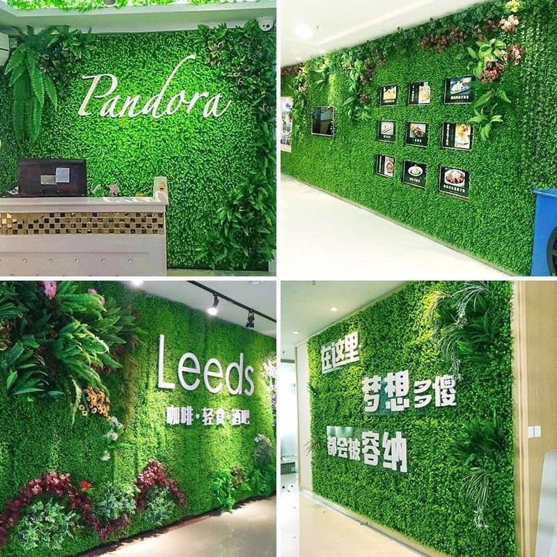 Artificial Green Wall, Faux Plant Wall for Outdoor Entrance, Background Wall Decoration, Balcony Indoor Plastic Fake Grass Turf, Wall-Mounted
