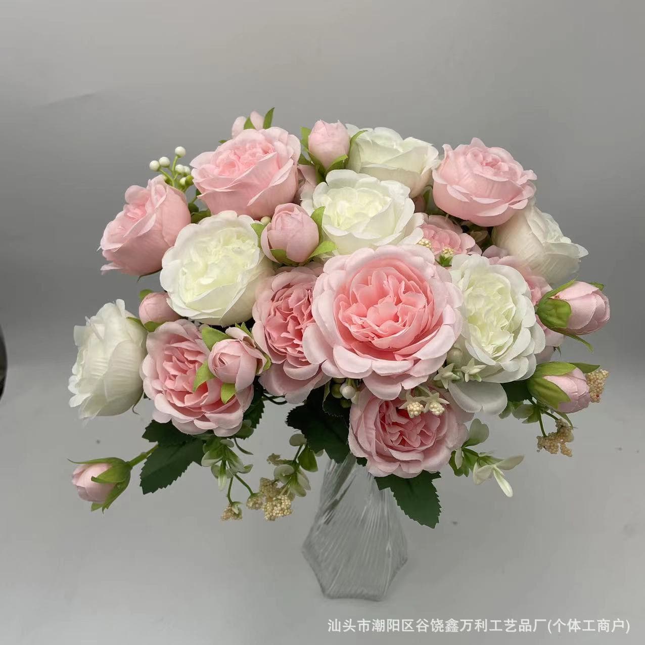 Artificial Peony Bouquet Small Roses Korean Style 5-Head Persian Rose Wedding Dried Flower Decoration High-Quality Fake Flowers
