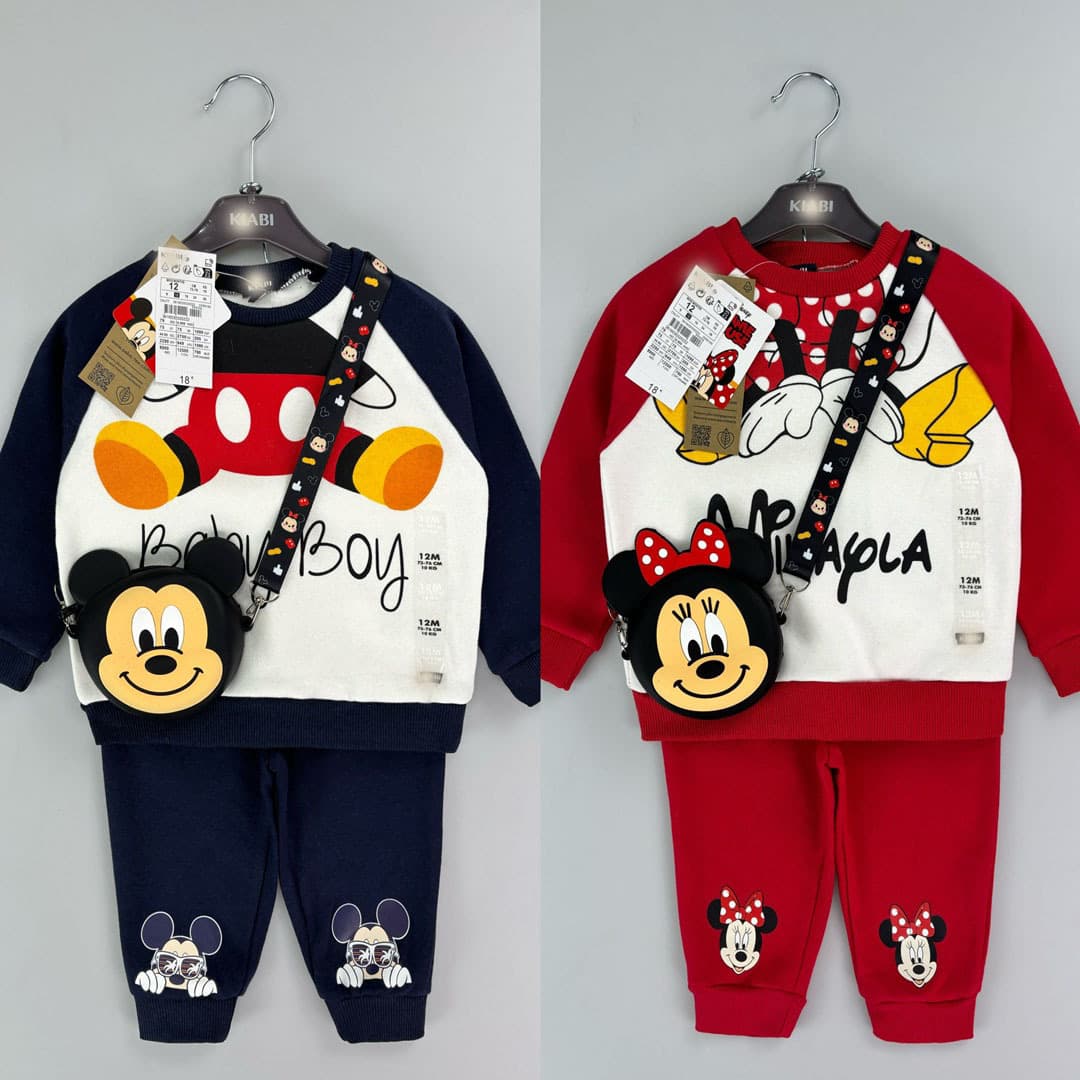 [First-hand batch] French Kiabi sweatshirt with bag 3-piece tracksuit+bag 3pcs set