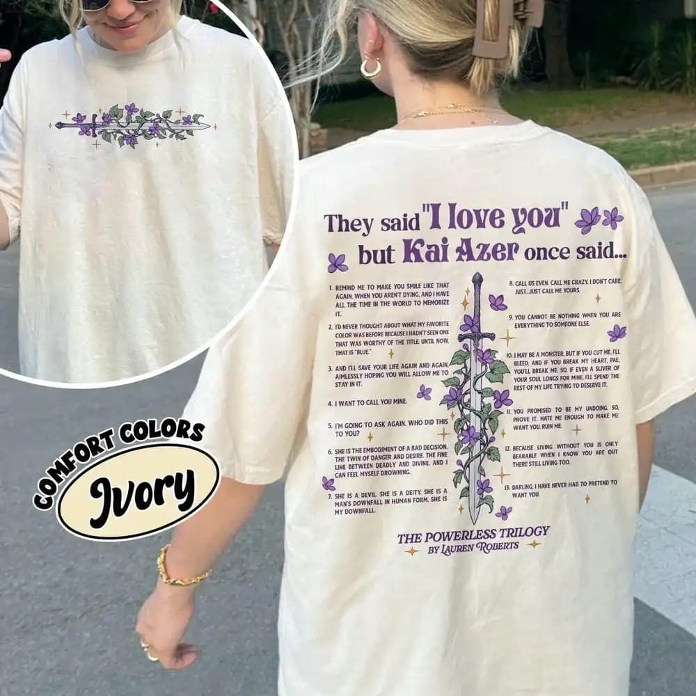 Vintage Kai Azer I Love You in a Helpless Comfort Shirt for Women Gift Dark Academia Loose Fit Shirt