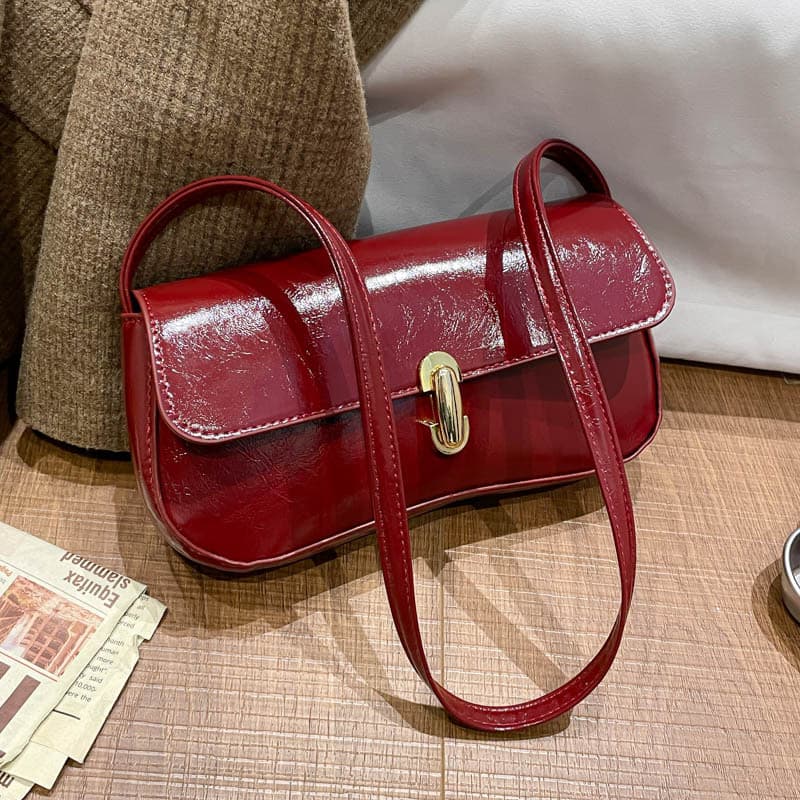 French Style Trendy Baguette Bag 2026 New Lock Buckle Fashion Retro Underarm Bag Chic Shoulder Handheld Square Bag