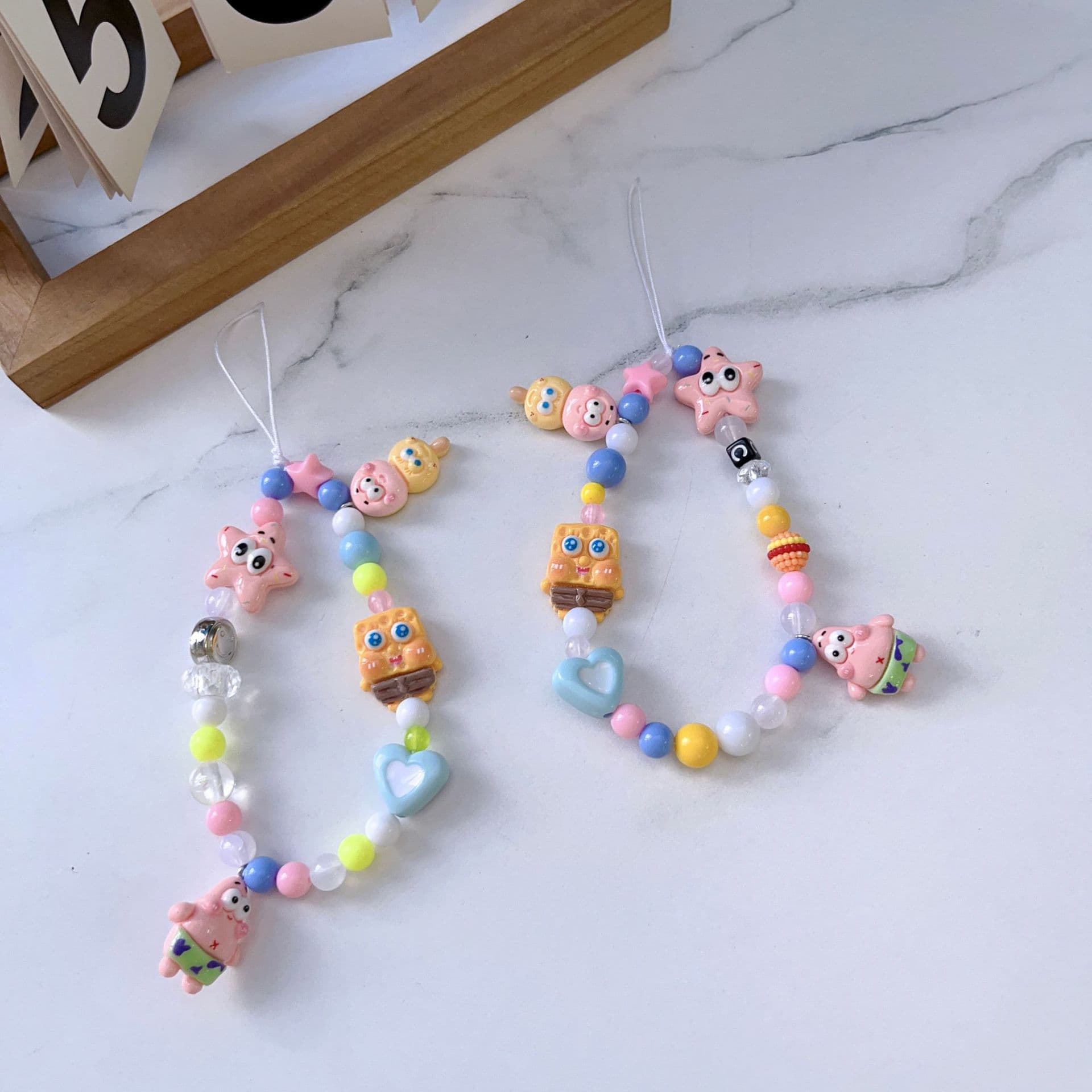 Phone Strap Ins Style Cartoon Phone Case Lanyard SpongeBob Patrick CCD Camera Charm Handmade DIY