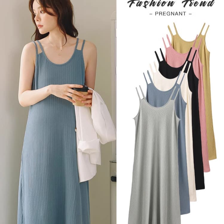 Maternity Summer Dress 2024 New Summer Inner Slip Dress Plus Size Vest Long Dress