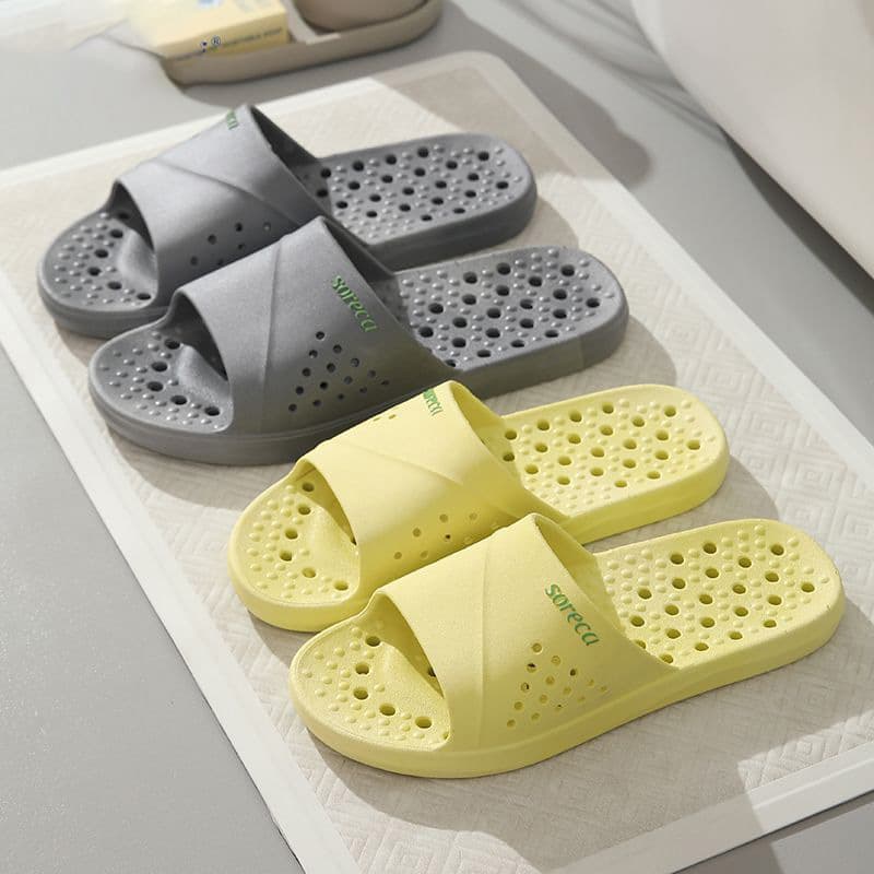 Casual Bathroom Slippers for Women, Summer Shower Sandals, Anti-Slip, Hollowed Out, Indoor Home Use