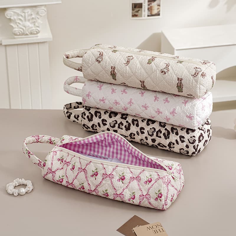 Cross-border New Roll-up Hair Dryer Storage Bag Palace Style Quilted Curling Iron Flat Iron Storage Pouch Handbag