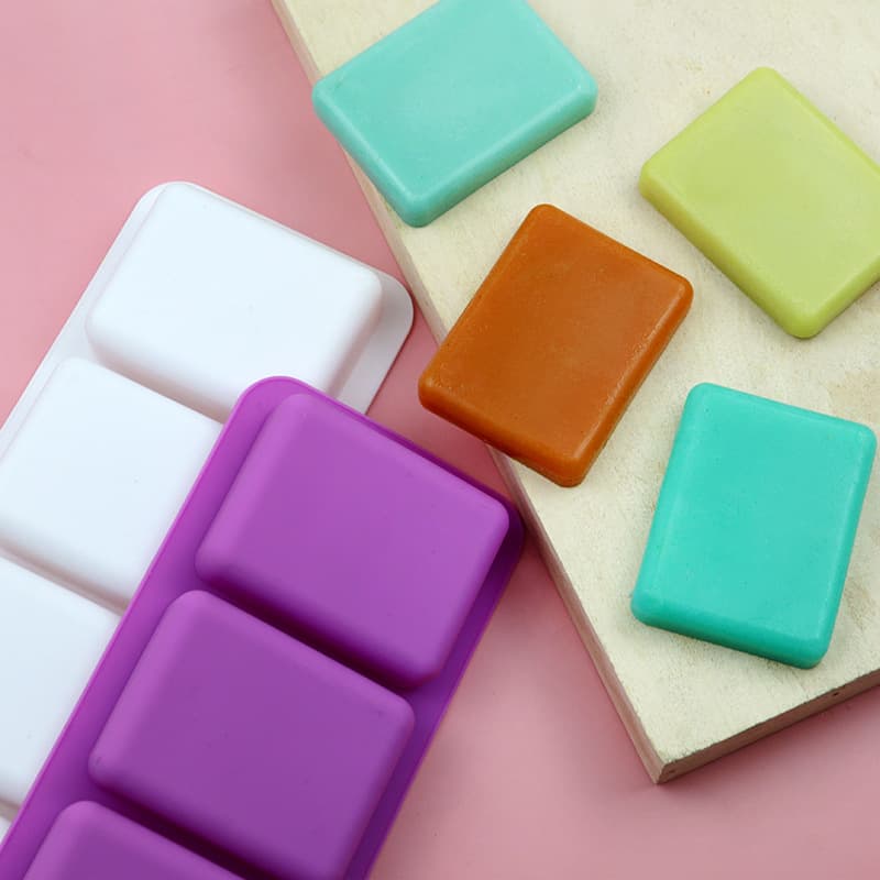 In Stock 4-Connected Rectangular Block Kitchen Tool Cold Process Soap Mold DIY Cake Mold Food Grade