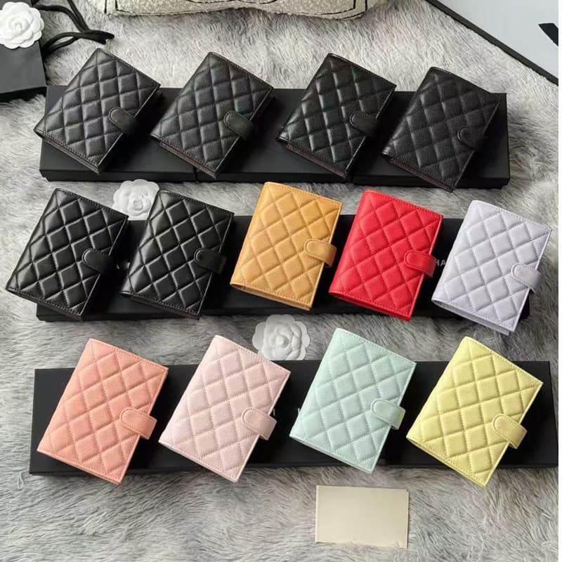 Chanel-Style Passport Holder and Wallet Two-In-One Quilted Card Holder Coin Purse for Women, Genuine Leather, Multifunctional, High-End Gift Box Set