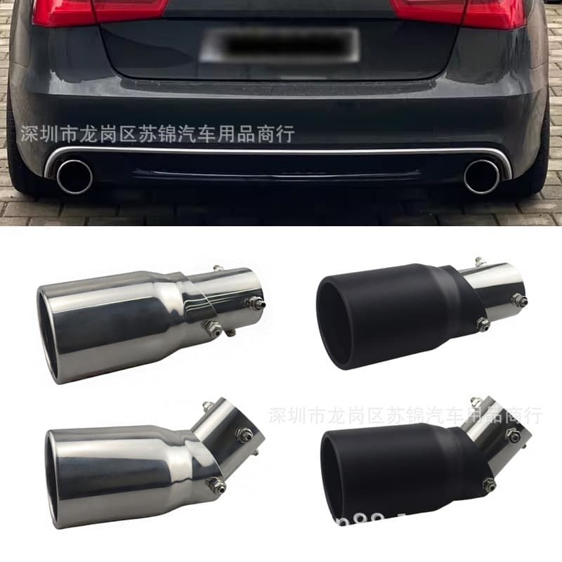Car Adjustable Stainless Steel Exhaust Tip 63-89mm Multi-Direction Bend Adjustable Tailpipe Muffler