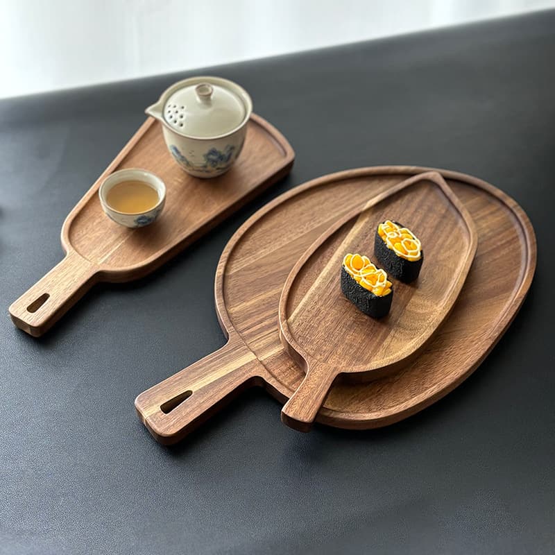 Rosewood Wooden Tea Tray Sushi Platter Bread Plate Western Dinnerware Serving Dish Home Use Business Gifts Personal Gifts