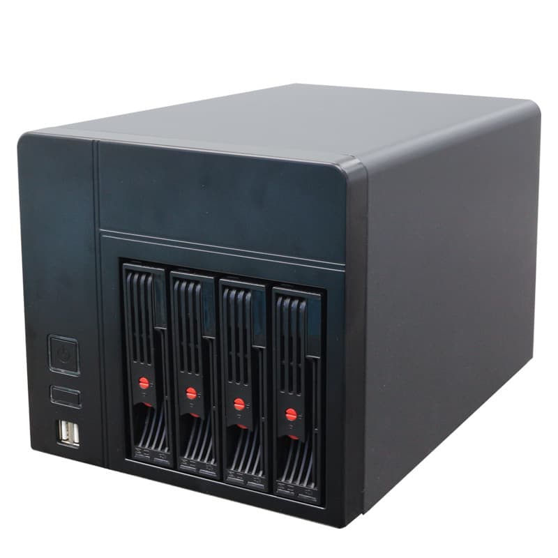 TOPLOONG 4-Bay NAS Storage Server Chassis with Flex 1U PSU and Mini-ITX Motherboard Support