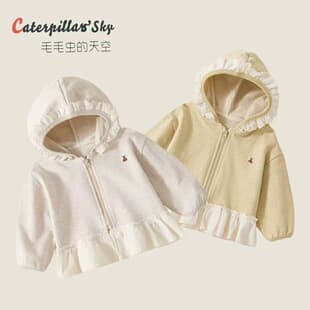 Girls' Jacket Spring Autumn New Baby Fashionable Princess Hooded Top Kids Clothes Toddler Hoodie