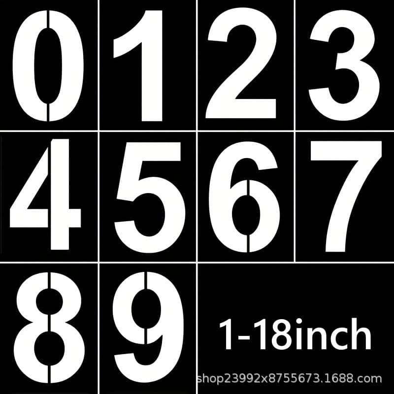 1-18 inch Large Number Cutout Painting Templates for DIY Spray Painting and Graffiti - Amazon Exclusive
