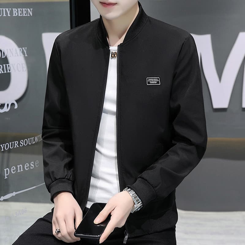 Jackets for men 2025 spring and autumn new trendy Korean style casual versatile tops trendy brand industrial fit-fit stand-up collar cotton