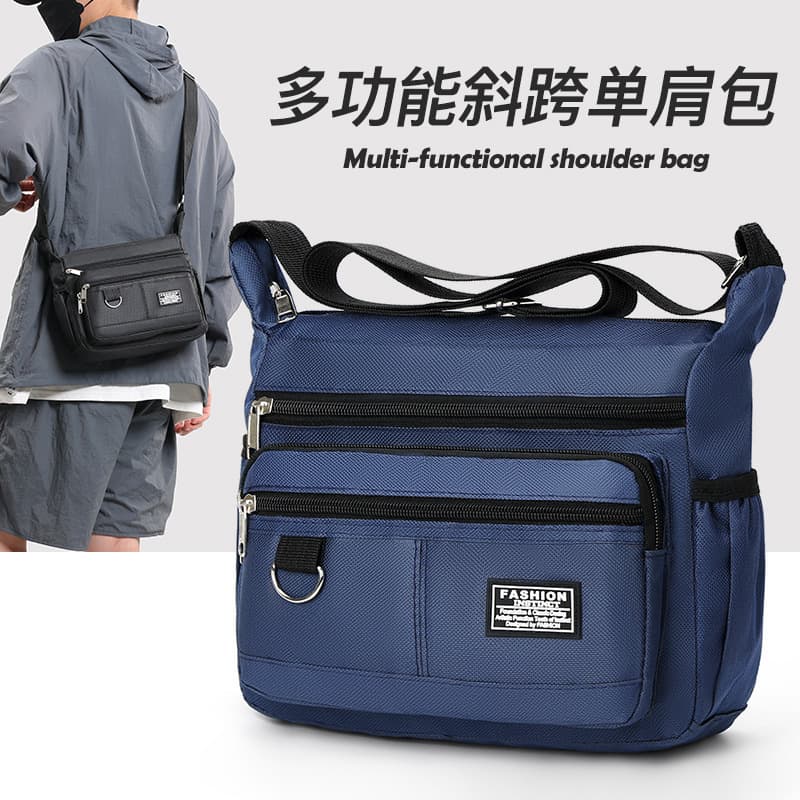 Men's Crossbody Bag, Casual Waterproof and Durable Backpack with Business Pockets for Portable Business Use