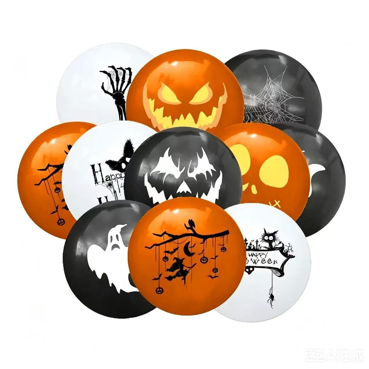 Halloween Trick-or-Treat Pumpkin Head Latex Balloon Decoration for Spooky Theme Party