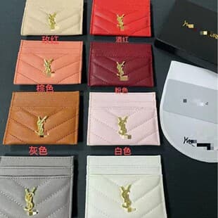 Stock Drop Shipping Direct Wholesale Caviar Card Holder Many Cards Card Case Chanel Style Small Fragrance YSL Trendy Brand YSL Embossed Texture