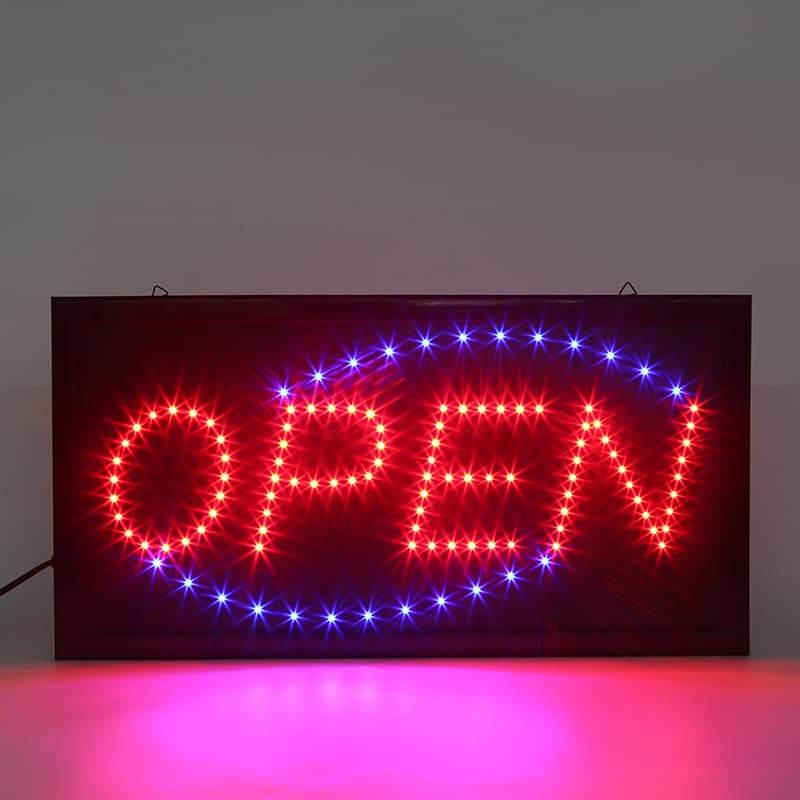 Shop window LED advertising signs, OPEN illuminated signs, outdoor wall-mounted display boards, high brightness and waterproof