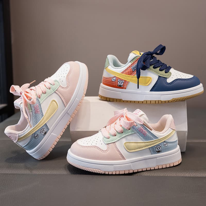 Kids' Board Shoes Girls' Sports Shoes Spring and Autumn New Boys' Casual Shoes Lightweight Anti-Slip Older Kids Girls' Running Shoes
