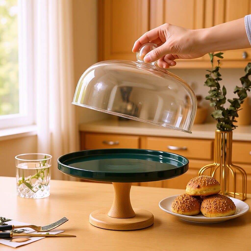 Transparent Glass Lid Cake Dessert Cover Dust Cover Glass Lid Hotel Food Cover Microwave Food Cover