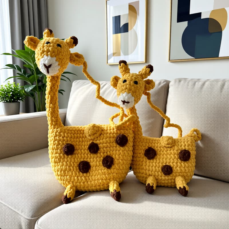Foreign trade wholesale giraffe bag crossbody bag children's wool handmade diy crochet material bag shoulder bag