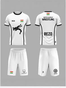 Football Wrestling Set Comfortable Men's and Women's Short Sleeve T-Shirt Set POD Hot Selling Export Model TK Men's Clothing