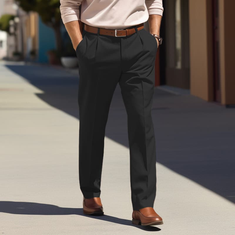 Spring and Autumn Suit Pants Men Straight Leg Slim Business Formal Loose Casual Drop Fit Suit Trousers Wrinkle-resistant Thin Middle-aged Youth