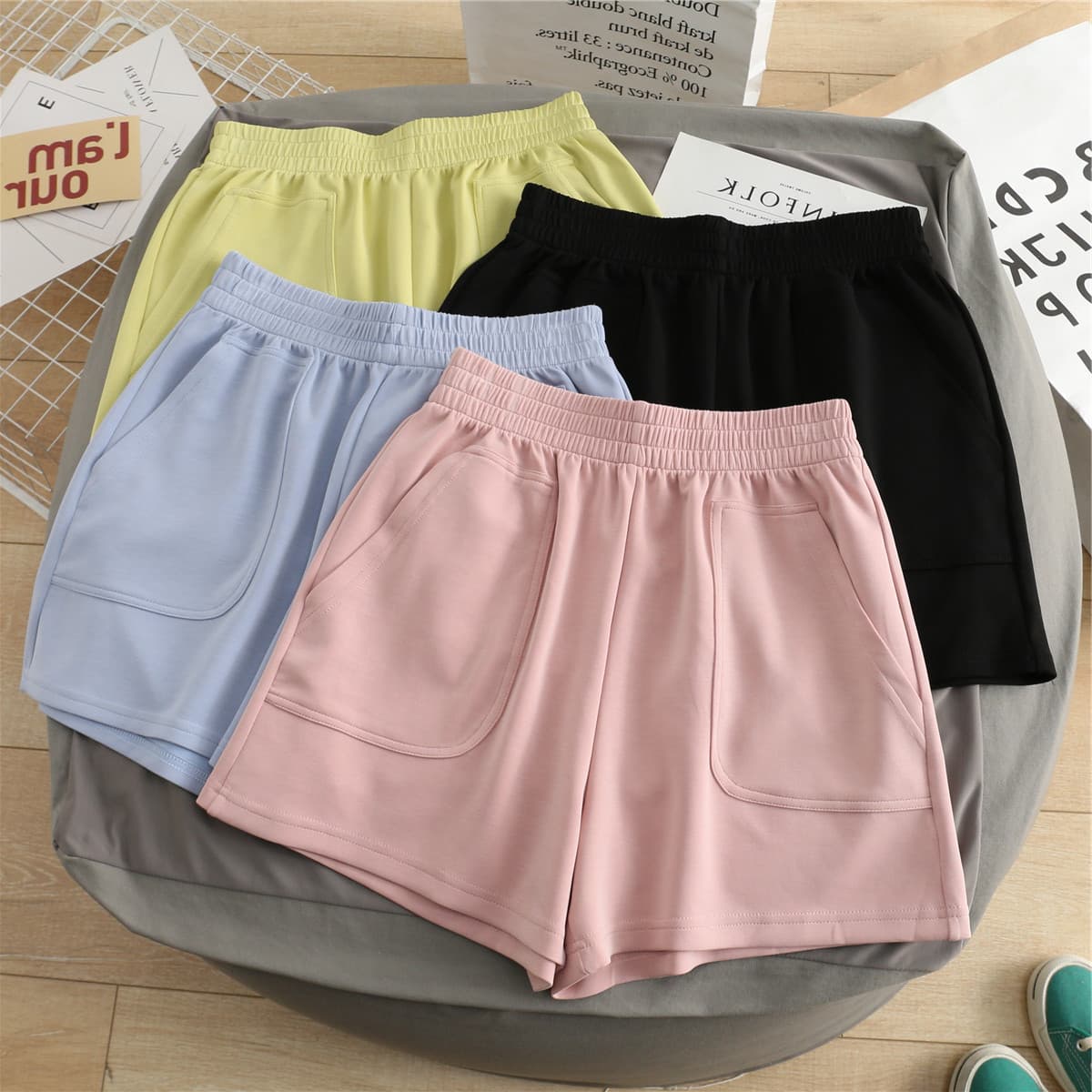 Silky Cream Air Layer Wide-Leg Home Shorts Women Summer Korean Style Loose Thin High-Waist Casual Cool Sports Hot Pants