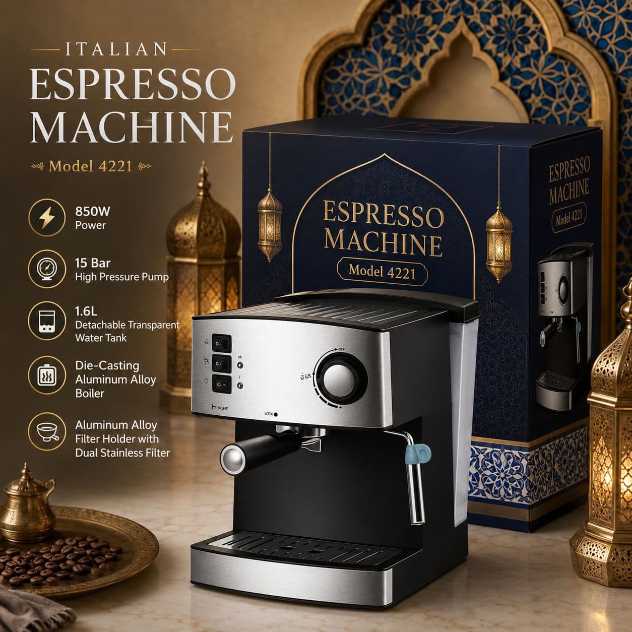 Cross-border Pump Pressure Extraction Steam Milk Frother Espresso Coffee Machine Semi-Automatic Italian Espresso Machine High Pressure