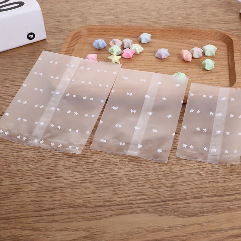 In stock baking bag, frosted translucent five-pointed star machine-sealed moon cake biscuit bag, 100 per bag