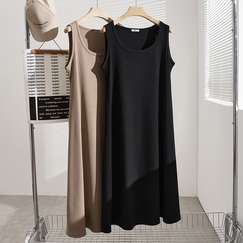 Fat MM 200 lbs Plus Size Women's Vest Dress, Extra Large Inner Long Dress 250 lbs S5251