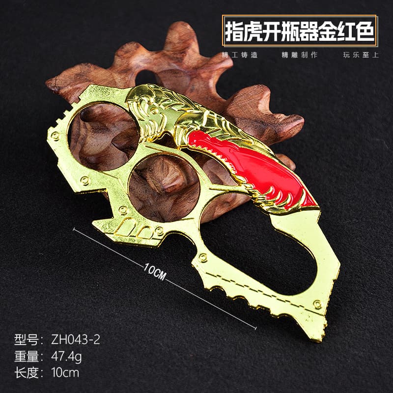 Anime Game Knuckle Duster Bottle Opener Black Red Outdoor Faucet Prop Toy Metal Model Keychain Window Breaker