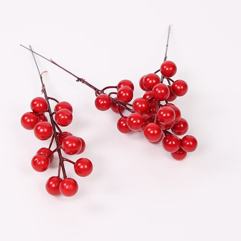 Simulated red fruit fortune fruit 7 fruits 14 fruits 30 fruits berry cuttings Christmas decoration gold fruit silver fruit holly fruit