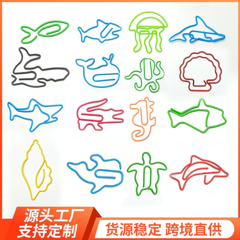Cross-border Ocean Series Shaped Paper Clips Wholesale Creative Dolphin Paper Clips Colorful Whale Novelty Paper Clips