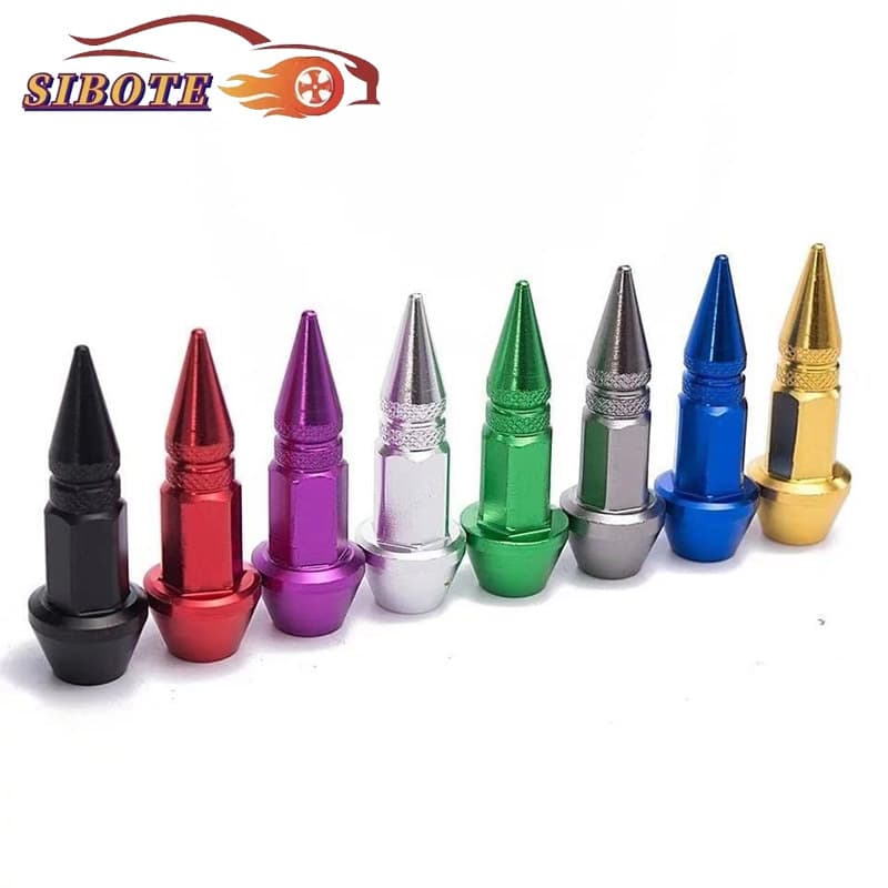 Universal Car Bullet Valve Cap Modified Pointed Valve Stem for Bicycle Motorcycle Universal Valve Core Cap