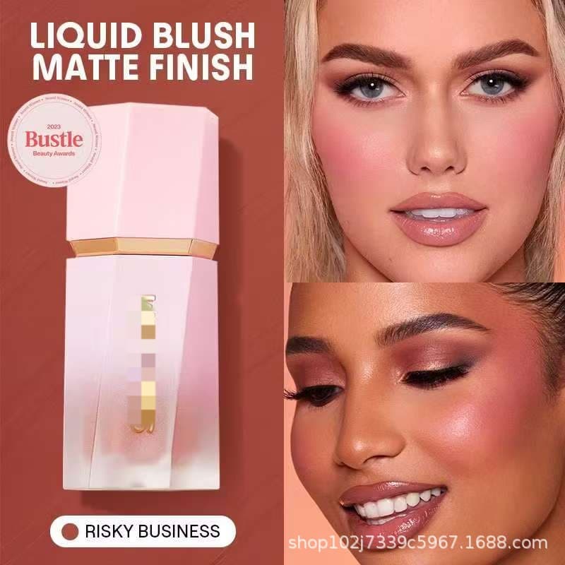 Popular Hexagonal Liquid Blush 5.2ml Lip Gloss Lip Tint Contour Large Cotton Head Empty Packaging Bottle Factory Direct