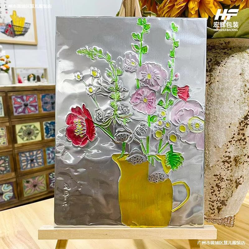 70-micron thickened handmade embossed aluminum foil for painting, art, and engraving.