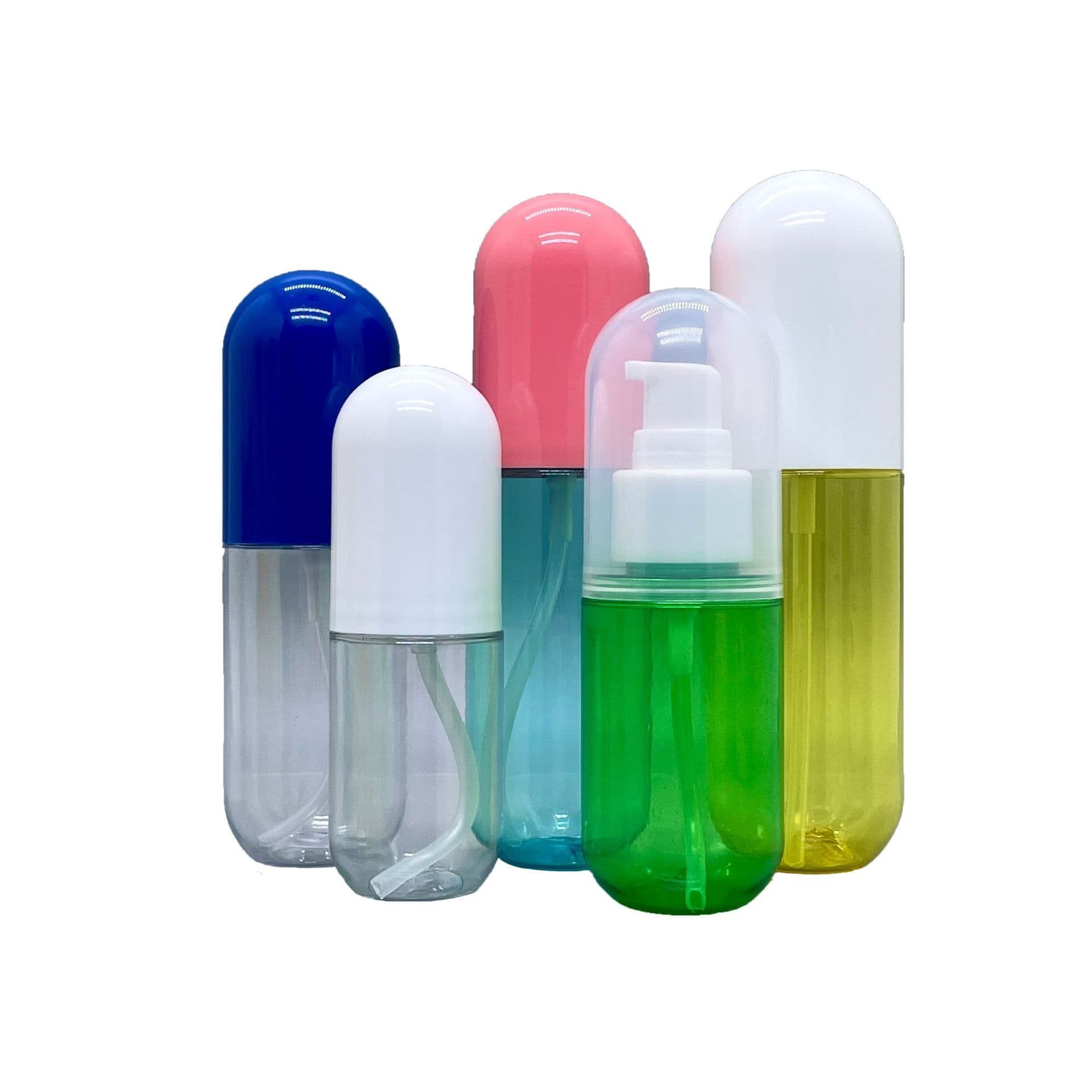 PET 40/50/60/70/90/100ml Capsule Bottle Makeup Setting Sunscreen Spray Bottle Shampoo Body Lotion Bottle
