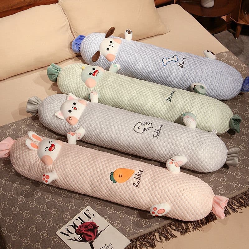 Summer Ice Bead Long Body Pillow for Girls Side Sleep Leg Hug, Unisex Cylindrical Hug Pillow Bedside Cushion