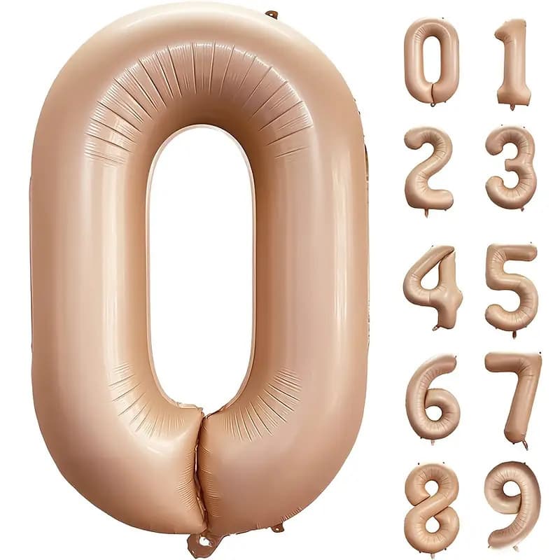 Cross-border 40-inch body-shaping digital balloons in baby pink, baby blue, and olive green for birthday decoration, foil balloons