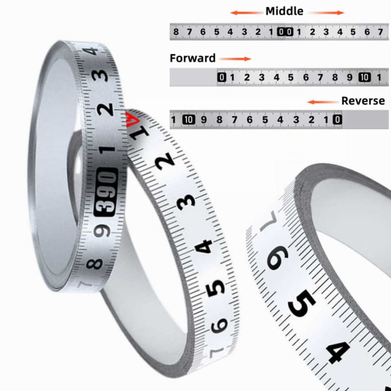 Adhesive Ruler - Self-Adhesive Stainless Steel Metal Scale Bar Sticker for Table Saw