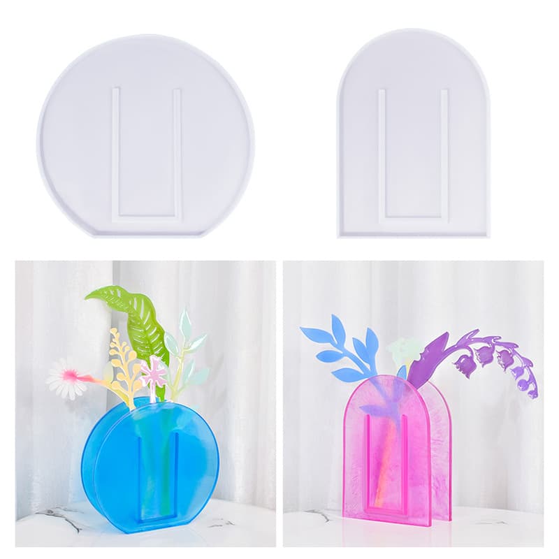 diy Crystal epoxy vase silicone mold plant flower arrangement decoration storage box flower pot pen holder table decoration mold