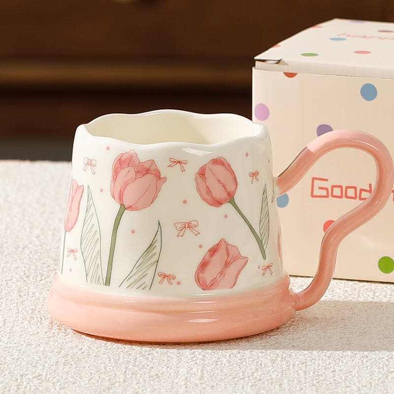 Souvenir Small Gift Pastoral Style Single Cup Sunflower Ceramic Cup Home Set Mug Tulip Perfume Cup