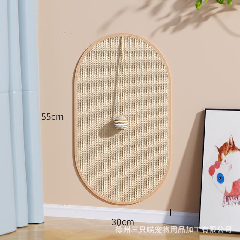 Sisal Cat Scratcher Pad Wall-Mounted Durable Vertical Wall Protector for Sofa Furniture Cat Toy